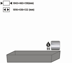 [EN]: Bottom collecting sump (V = 56 L) ES 1.4016 roh Q90 S90 S60 1200mm