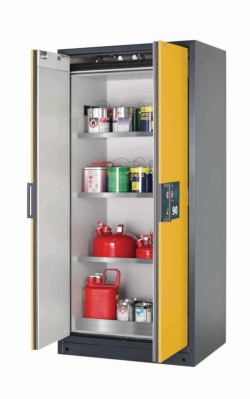 [EN]: Saftey cabinet Q-Classic-90 WD 893 x 615 x 1953 RAL 7016 / RAL 1004, 3 shelves, ground connection