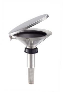 [EN]: Safety funnel type 2, size 50-180 flat version, with PVC-closure, lid and flame blocker for plastic containers