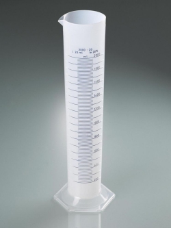 Measuring cylinder, PP, blue scale