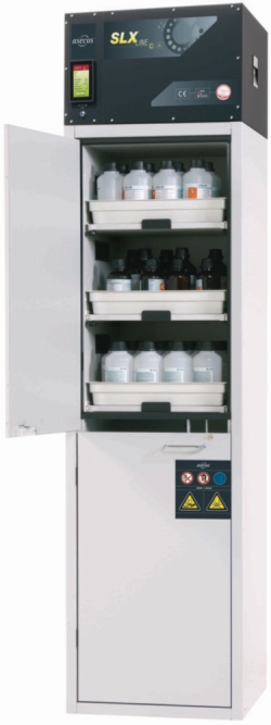 [EN]: Air-circulating SL cabinet SLX-Classic 2300x600x615mm, Body RAL7035, door(s) RAL7035 6x shelf pull-out with PP tray