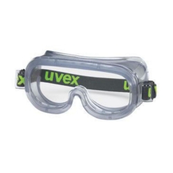 [EN]: Panoramic goggles 9305 PVC, ventilation system, grey-transparent Headband anthracite-lime, lens:CA colourless
