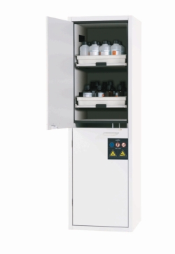 [EN]: Acid-base cabinet SL-CLASSIC MH.WDR SL.196.060.MH., 600x605x1970mm (WxDxH) 4x pullout shelves with PP tray