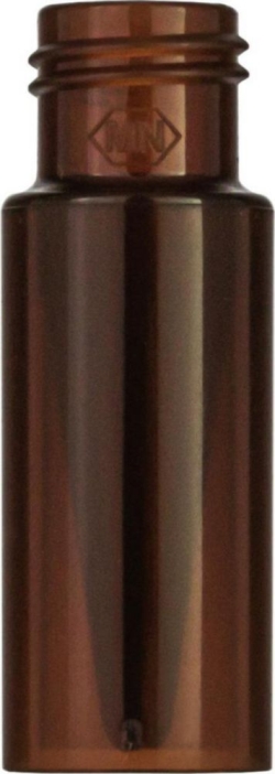 [EN]: Threaded bottle N 9, 3ml, PP, brown OD 11.6 mm, outer height 32 mm, with inner cone pack of 100