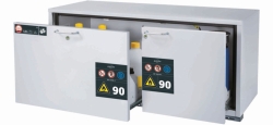 Safety cabinet Type 90 2 drawers, 1402x574x600mm, RAL7035 1 x drawer tray 20 liters, 1 x drawer tray 12 ltr.