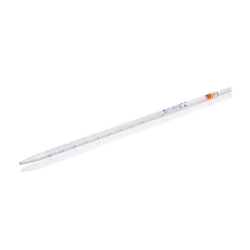 [EN]: AR&reg;-glass graduated pipettes 10 ml conformity certified, blue printing, accuracy class AS, batch certificate, pack of 12