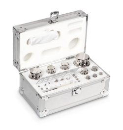[EN]: Weight kit F1, 1mg...1kg aluminium Case, stainless steel polished,