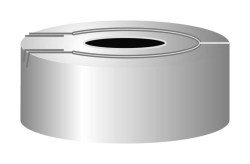 [EN]: Safety Cap N 20 aluminium, silver, w. center hole, pack of 100