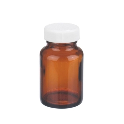 [EN]: WHEATON-wide neck packaging bottles 60 ml amber glass, 44mm x 75mm (W216940) with screw-cap, pack of 24