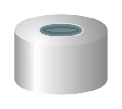 [EN]: Aluminium Crimp Cap N 13, silver hole Butyl gray/centrical PTFE-lamination gray, Hardness: 50&deg; shore A, pack of 100