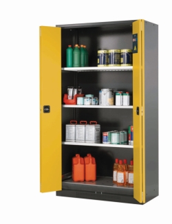 [EN]: Chemical cabinet CS.195.105.FD 1055x520x1950mm (BxTxH), RAL 7035, 3x shelf, 1x perforated insert,