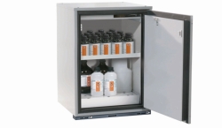 [EN]: Safety base cabinet UB-T-90, 593x600x800mm RAL 7035, incl. 1x shelf, 1x perforated plate, 1x bottom collecting sump