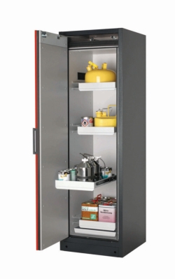[EN]: Saftey cabinet Q-PEGASUS-90 599 x 615 x 1953 mm (WxDxH), RAL 7016/3020, 4x drawer, 1x bottom collecting sump