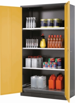 [EN]: Chemical cabinet CS Classic 1055 x 520 x 1950 mm (WxDxH), door(s) RAL1004 strk. CS.195.105