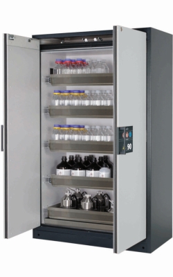 [EN]: Safety cabinet Q-CLASSIC-90 WD 1193 x 615 x 1953 mm (BxTxH), RAL7035, 5x AZ ES 1.4301 roh 1x BW.S f. AZ ES