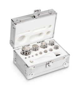 [EN]: Weight set E1 1g - 500g cylindrical, polished stainless steel, aluminium