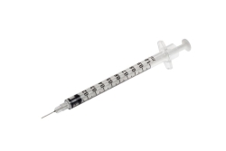 [EN]: BD Plastipak syringes 1 ml, PP, shrink-wrapped short ground needle, 27 G 3/8", 0.40 x 10 mm, gamma-sterilized, pack of 10