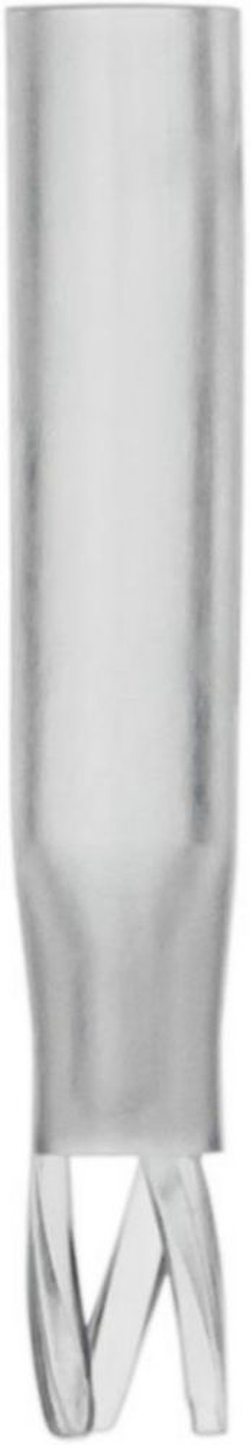 [EN]: Micro inserts for wide opening, 0.1 ml PP outer diameter: 5.7 mm, outer height: 29 mm, transparent, with molded-on spring