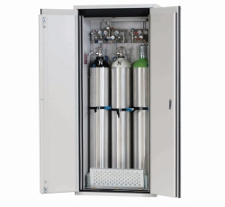 [EN]: Safety storage cabinet Type G90 900x615x2050mm, RAL 7035 Comfort interior fittings for pressurised gas