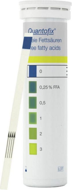 [EN]: Quantofix&reg; Test strips Free, fatty acids for frying fat and -oil, 7 x 95 mm pack of 50