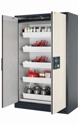 Armario de seguridad Q-PEGASUS-90 WDAC 1193 x 615 x 1953 mm (AnxPrxAl), RAL 7016/9010, 5 extractos