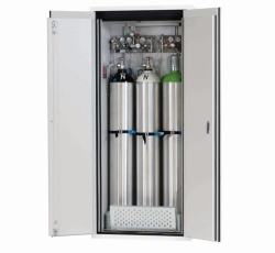 [EN]: Pressurised gas cylinder cabinet G90 laboratory white, 2050x900x615mm, 1x EIN.K St.bl. vz.+besch. G90