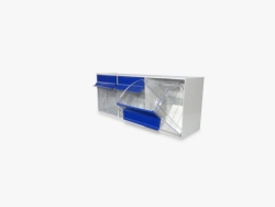 Storage system MultiStore Riegel no. 3 high-impact plastic, light grey, 198x601x238mm