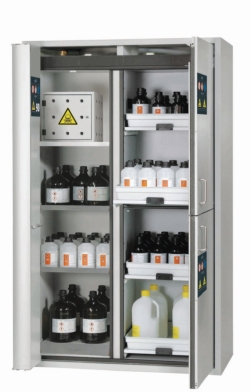[EN]: Saftey cabinet hazardous substance center type 90 1197x617x1969mm (WxDxH),TSA, RAL 7035/RAL 7035, comp. 1: 2 shelves, 1 p