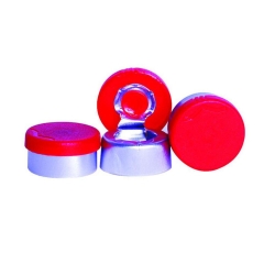 [EN]: WHEATON flip caps 13 mm red, made of aluminum, with center tear-off pack of 1000