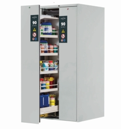 Safety cabinet type 90 V-MOVE 819x863x1966mm, body + doors RAL 7035/light grey 4x bottom tray, 1x bottom collecting tray, 4x to