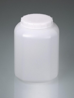[EN]: Wide neck container 5 Ltr., HDPE, container dia. 192mm, opening dia. 110mm, w.lid