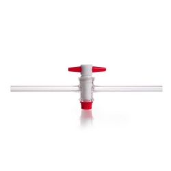 DURAN&reg; Single way stopcocks, complete with PTFE key, bore 4 mm, NS 18.8, "side arms 10 mm"