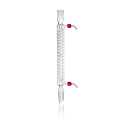 DURAN&reg; Coil distillate condenser, with 2 screw-on plastic hose connections, NS 29/32, jacket length 300 mm