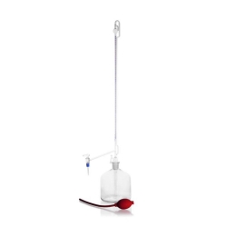 Automatic Burette 10 mL Class AS, Pellet-type, with glass key, reservoir bottle and blowball