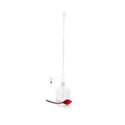Automatic Burette 25 mL Class AS, Pellet-type, with glass key, reservoir bottle and blowball