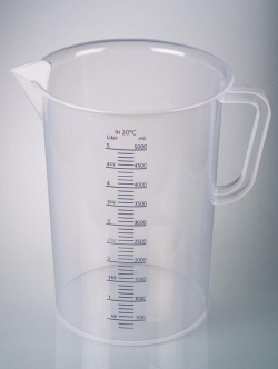 [EN]: Measuring cup 5000 ml, with handle PP, embossed, indestructible, blue scale