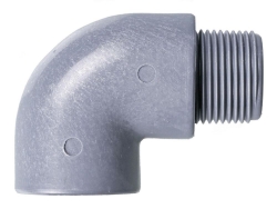 90&deg; bend, inner/outer thread