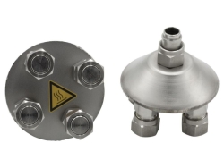 Adaptadores de distribución cuádruple, M16x1, con racores estriados para tubo de 8 mm o 12 mm de diámetro interior paquete de 2