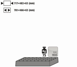 Perforated plate f. STAWA-R 75kg St.bl. besch.gl. RAL7035 Q90 Q30 S90 S60 120
