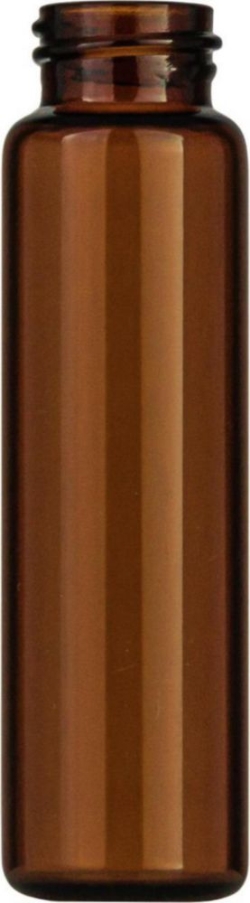 [EN]: Thread bottle N15 12ml O.D.: 18,5mm, height: 66mm, amber, flat bottom, pack of 100 pcs.