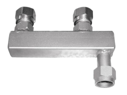 Adaptador distribuidor doble M16x1 hembra a 2 x M16x1 macho