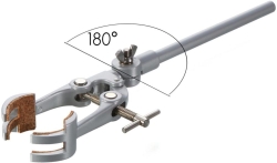 [EN]: Universal clamp swivelling 180&deg; zinc diecasting, powder-coated, cork inlay, bearing 0 - 80 mm