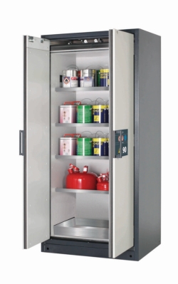 [EN]: Saftey cabinet Q-Classic-90 WD 900 x 615 x 1955 mm (WxDxH), RAL 7016/RAL 7035, 4 shelves,