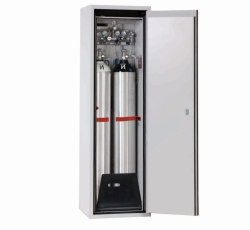 [EN]: Gas cylinder cabinet G-Ultimate 90 RAL 7035 lightgrey, 598x615x2050mm, incl. steel plate standard equipment