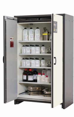 Saftey cabinet Q-Classic-30 WD 1164x620x1947 mm (WxDxH), swing doors pure white RAL 9010, 4 shelves,