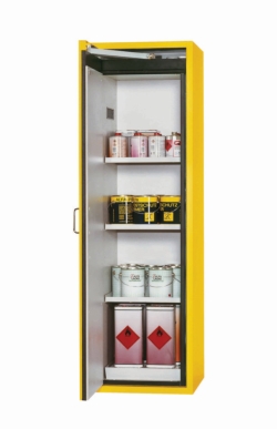 [EN]: Saftey cabinet Typ 90 600 x 615 x 1968 mm (WxDxH) RAL 1004, 3 shelves, 1 perforated metal