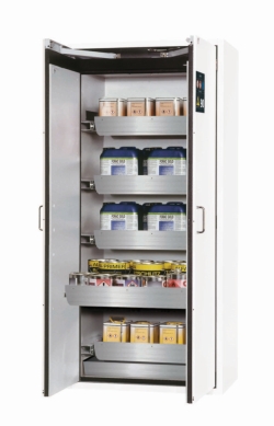 [EN]: Safety cabinet S-CLASSIC-90 WDAS Model S90.196.090.WDAS, 896 x 616 x 1968 mm 5 x stainless steel pull-out tray (60 kg/19