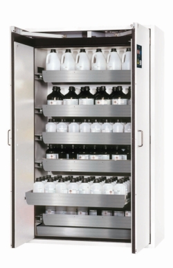 [EN]: Safety cabinet S-CLASSIC-90 WDAS Modell S90.196.120.WDAS, 1196 x 616 x 1968 mm 6 x stainless steel pull-out tray (60 kg/2