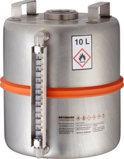 [EN]: Stainless steel sampling jar 10 ltr/2" with capacity note