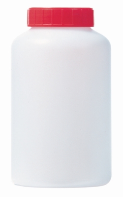 Wide-mouth bottles, PE, with leakproof screw cap